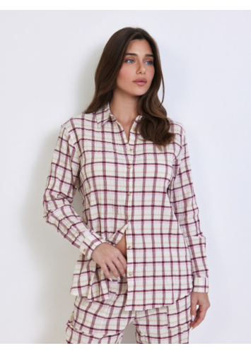 חולצה מכופתרת משבצות