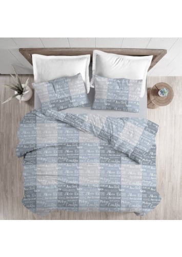 סט מיטה וחצי מיקרו מודפס