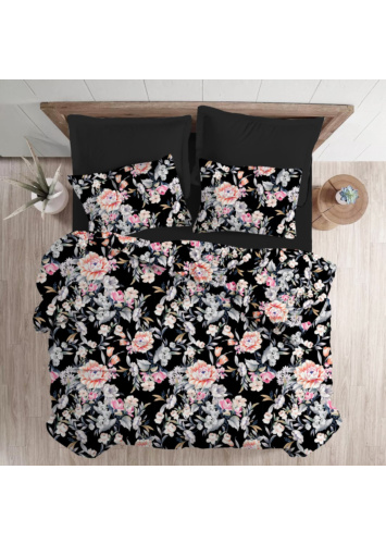סט מיטה וחצי מיקרופייבר 200*120 FLORAL