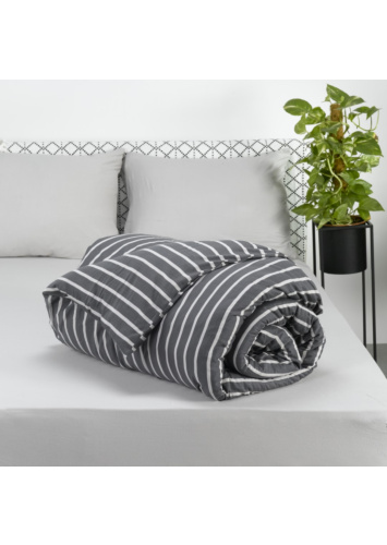 ציפה לשמיכה ג'רסי פסים יחיד 100% כותנה 150/200