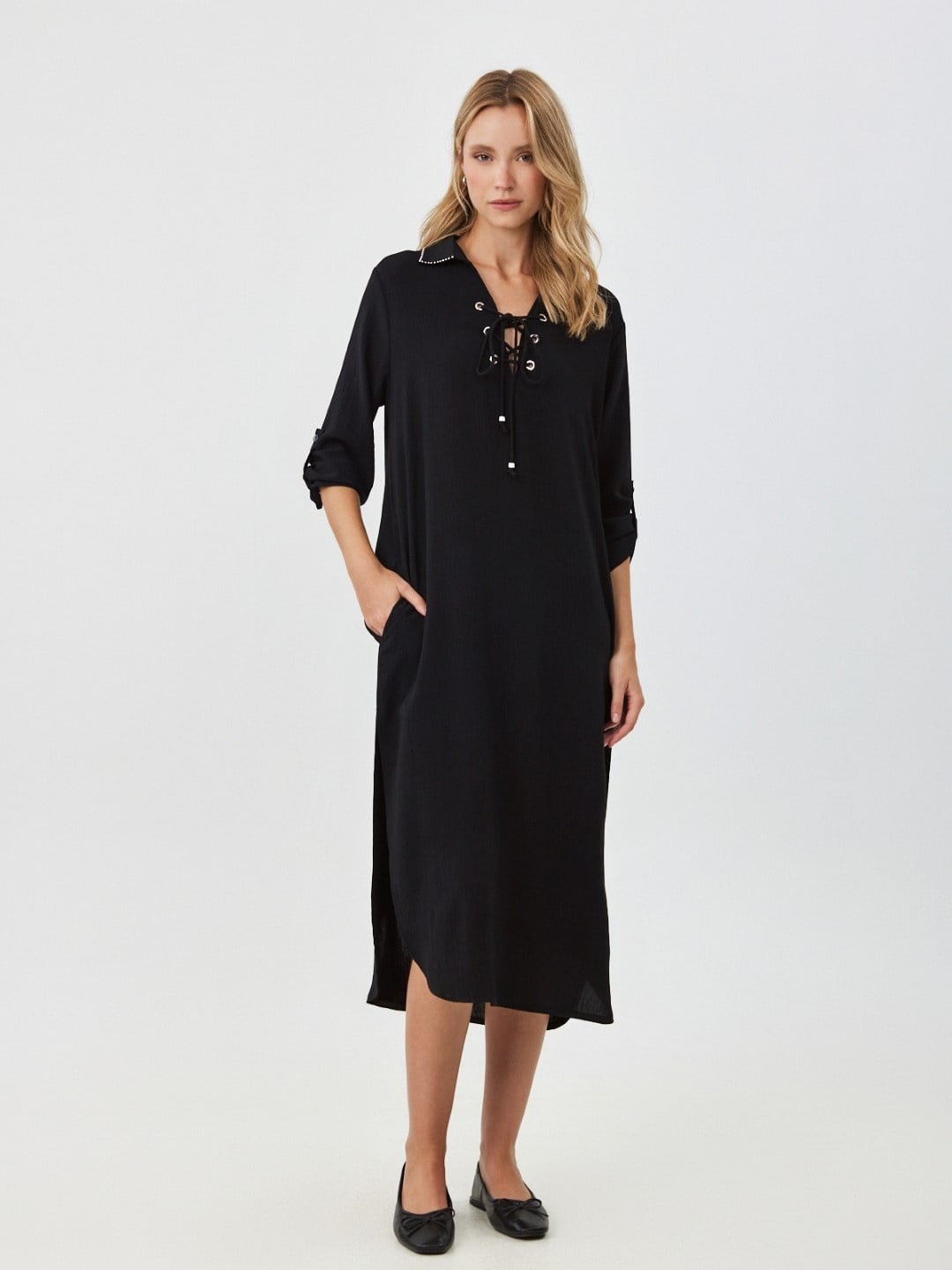 שמלת קרפ קשירה