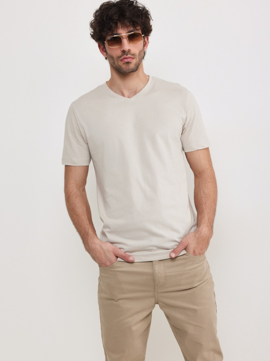 טישרט בייסיק כותנה וי main product photo