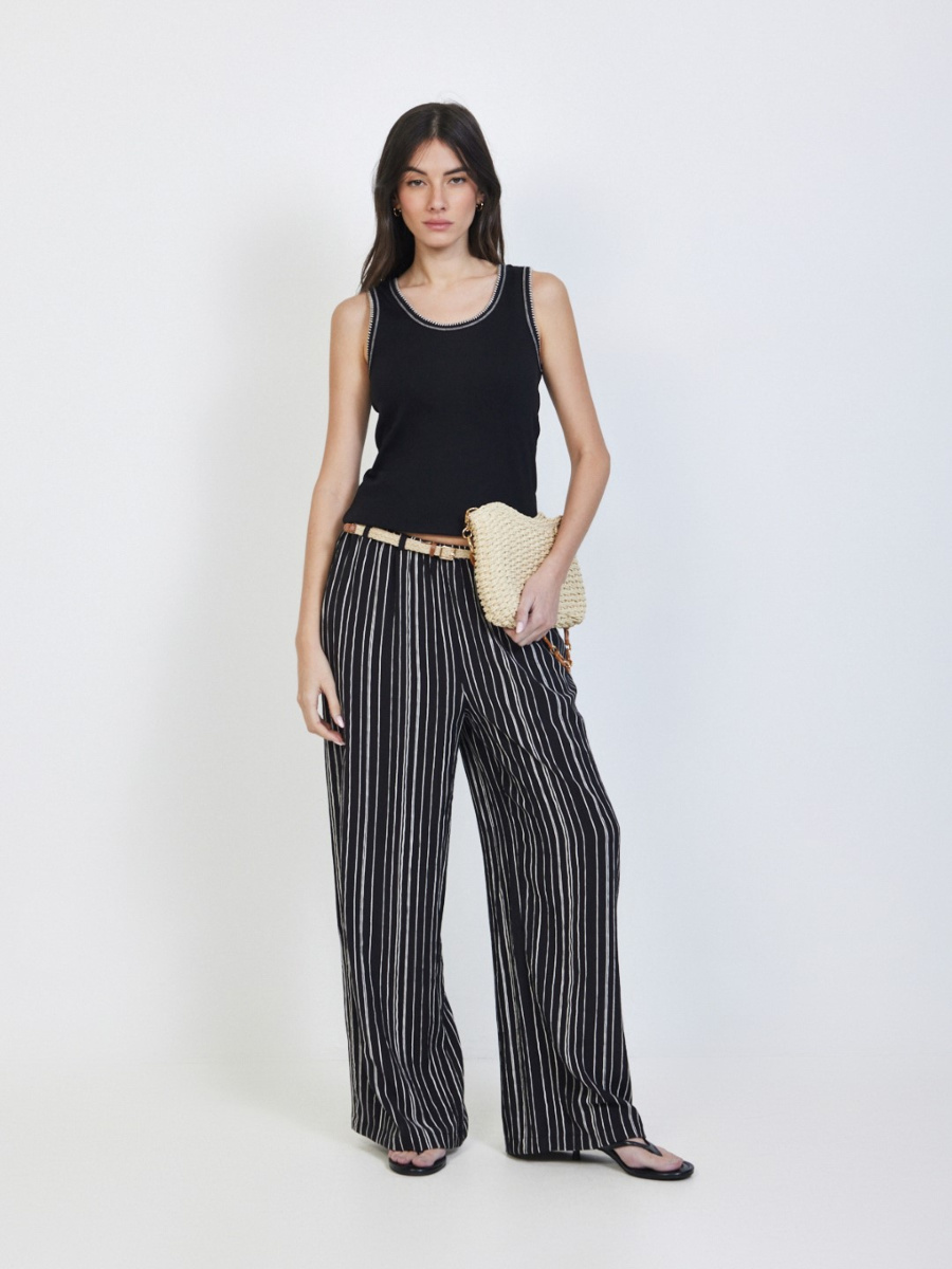 מכנס פסים עם חגורה main product photo