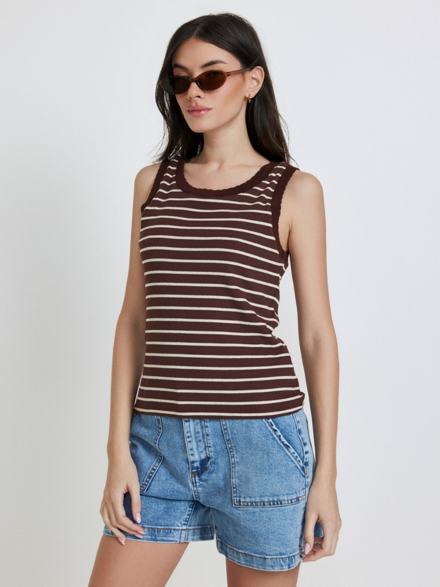 גופיית ריב פסים עם סרט main product photo